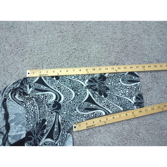 Vintage CDW Woman Womens Medium Black Floral Paisley Eyelet Made In USA - Picture 4 of 6
